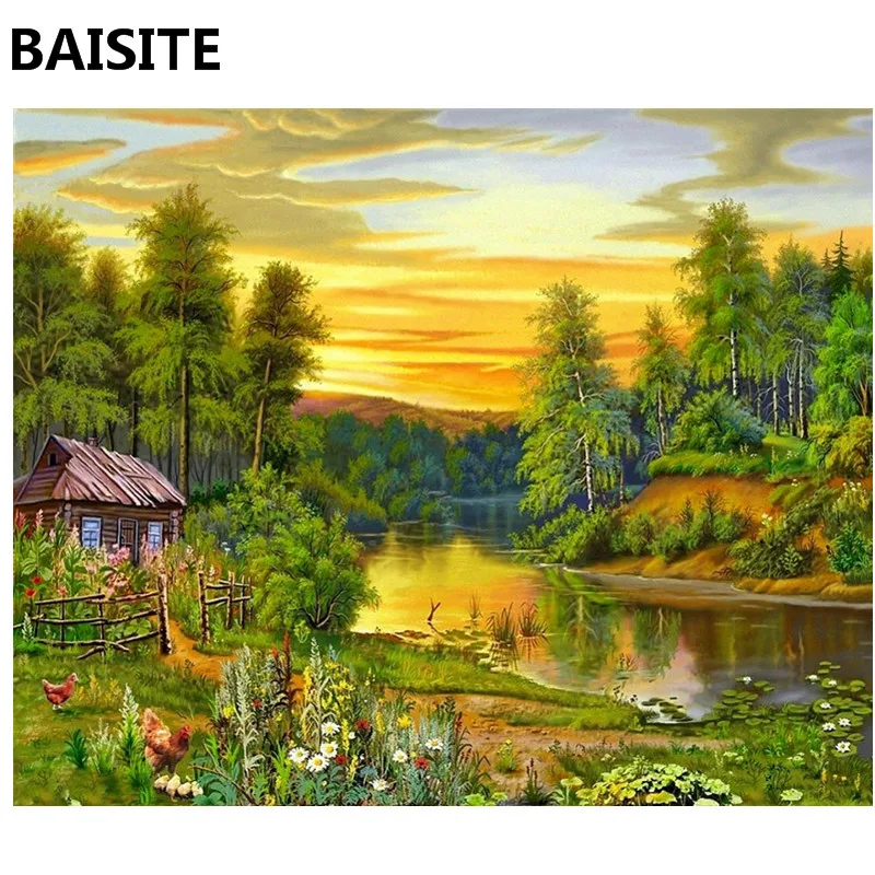 BAISITE бескаркасная Картина маслом DIY картины по номерам на холсте настенные