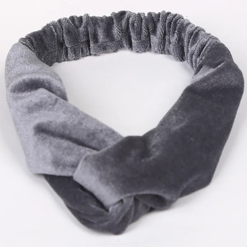 Женская крученая повязка на голову CHARM WOOD летняя модная однотонная велюровая