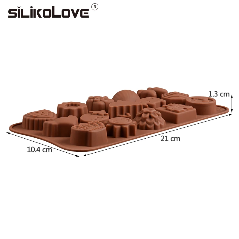 SILIKOLOVE 15 полости силиконовые формы мультфильм типа DIY шоколадные формы антипригарные FDA Конфеты выпечки торт ребенок забавное изготовление
