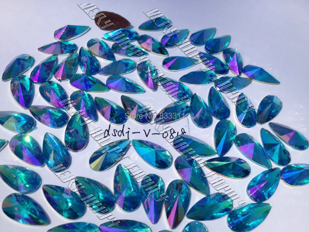 

Blue AB Color Drop Acrylic 8x18mm 250ps Crystal Jewel Stones Crystals Loose Beads Flatback Rhinestones For Party Dance Ball diy