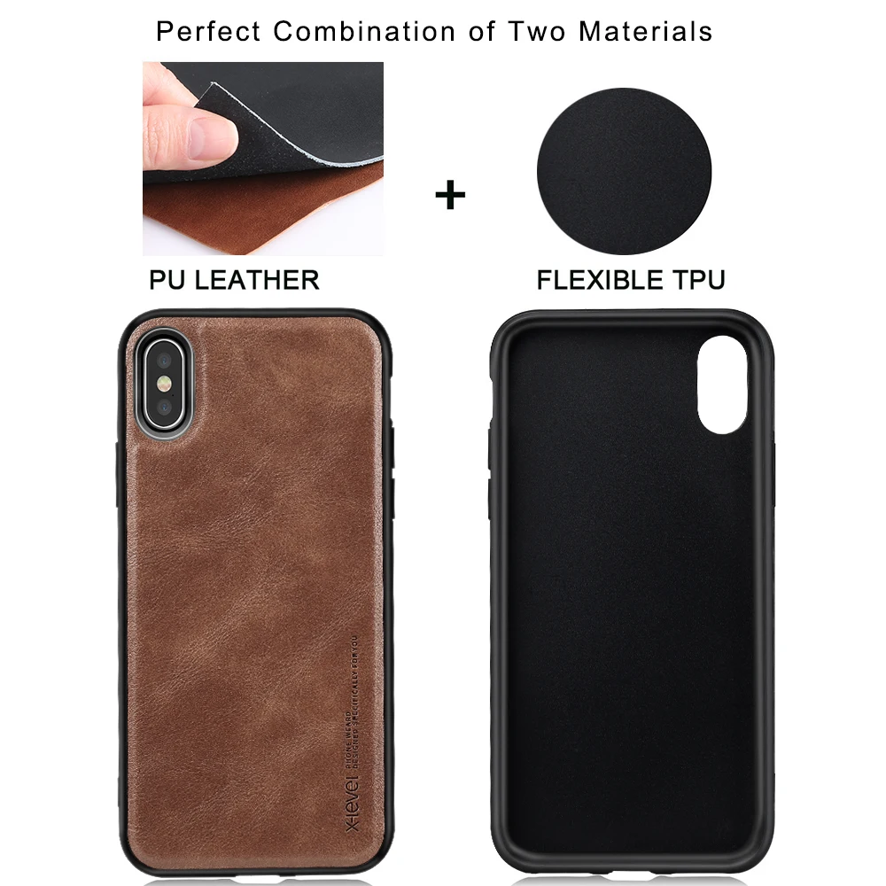 Кожаный чехол X Level для iPhone XS Max Роскошный ультра легкий мягкий Силиконовый
