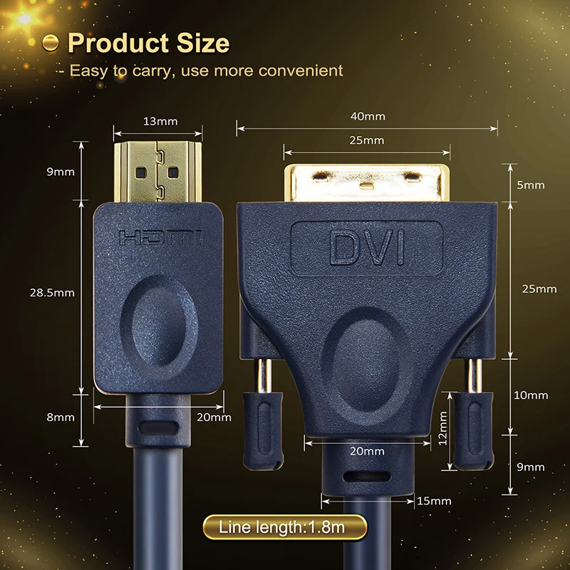 Кабельный HDMI дви кабель 24 + 1 pin Bi direction Pro Высокоскоростной DVI Full HD 2 0 для Xbox Blu Ray