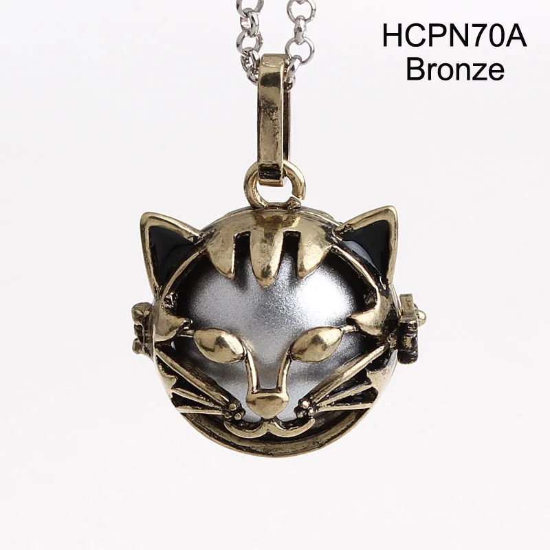 5pcs/lot Love Gift For Wife And Baby Cat Animal Copper Hollow Cage Chime Magic Box Sound Ball Pendant Pregnancy Necklaces HCPN70 | Украшения