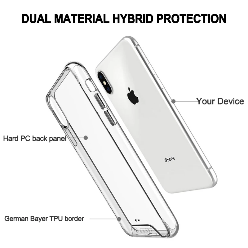 Прозрачный Гибридный чехол TOIKO Chiron из поликарбоната и ТПУ для iPhone X XS MAX XR