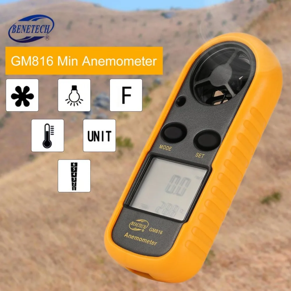 BENETECH GM816 цифровой анемометр термометр Скорость Air скорости потока воздуха