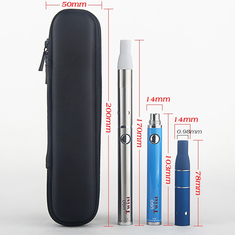 

UGO Twist Vape Battery 650mah 900mah Voltage Variable510 Dry Herb Vaporizer Pen eGo EVOD510 Thread Twist Batteries Ago Atomizer