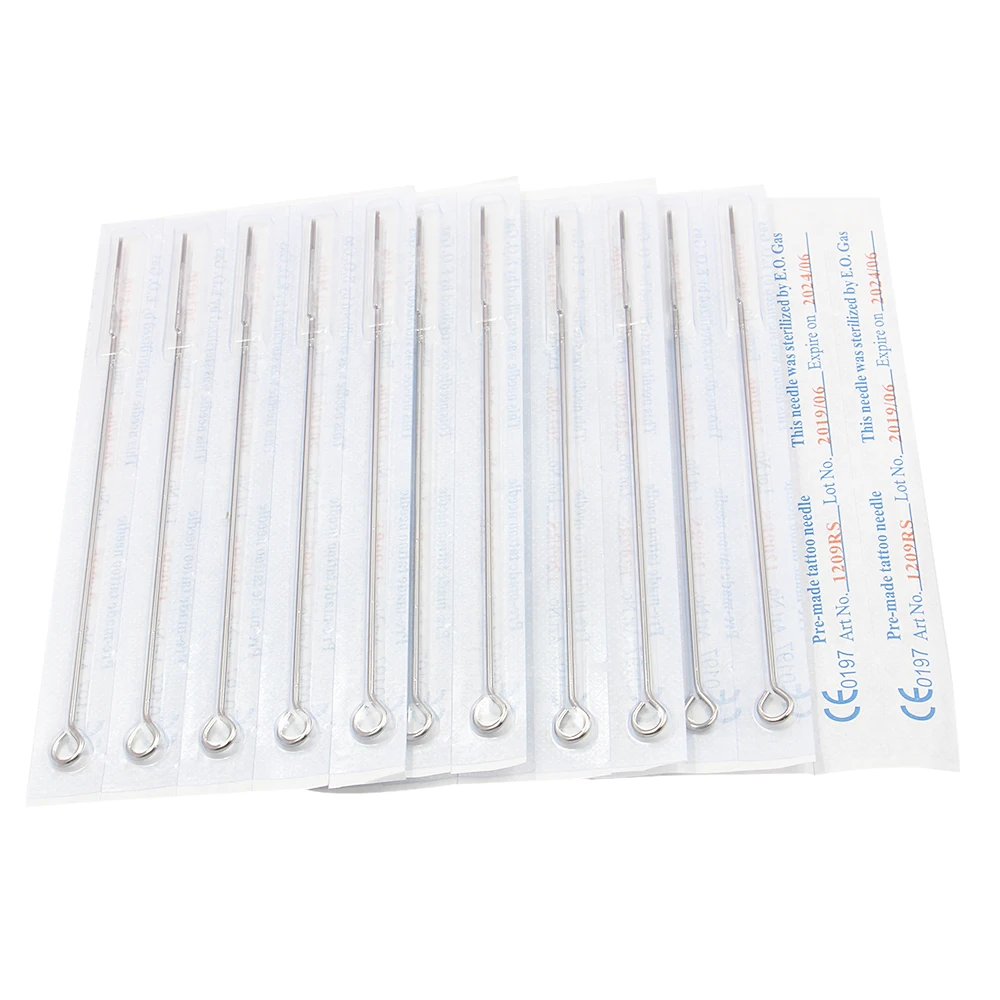 

50PCS Profession Tattoo Needles 0.35mm 1209RS Disposable Sterile Standard Round Shader Assorted Sterilized Tattoo Needles