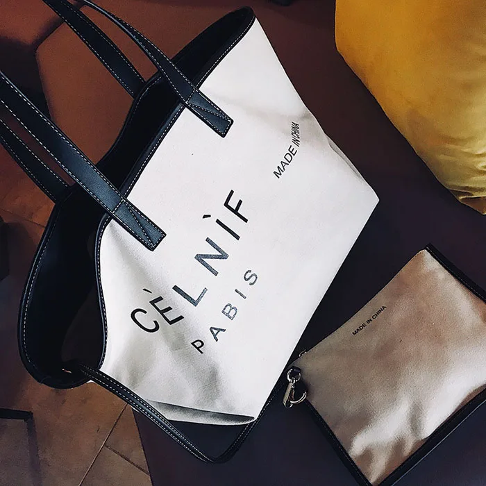 2 шт./компл. Холщовая Сумка с буквенным принтом модная женская сумка на плечо