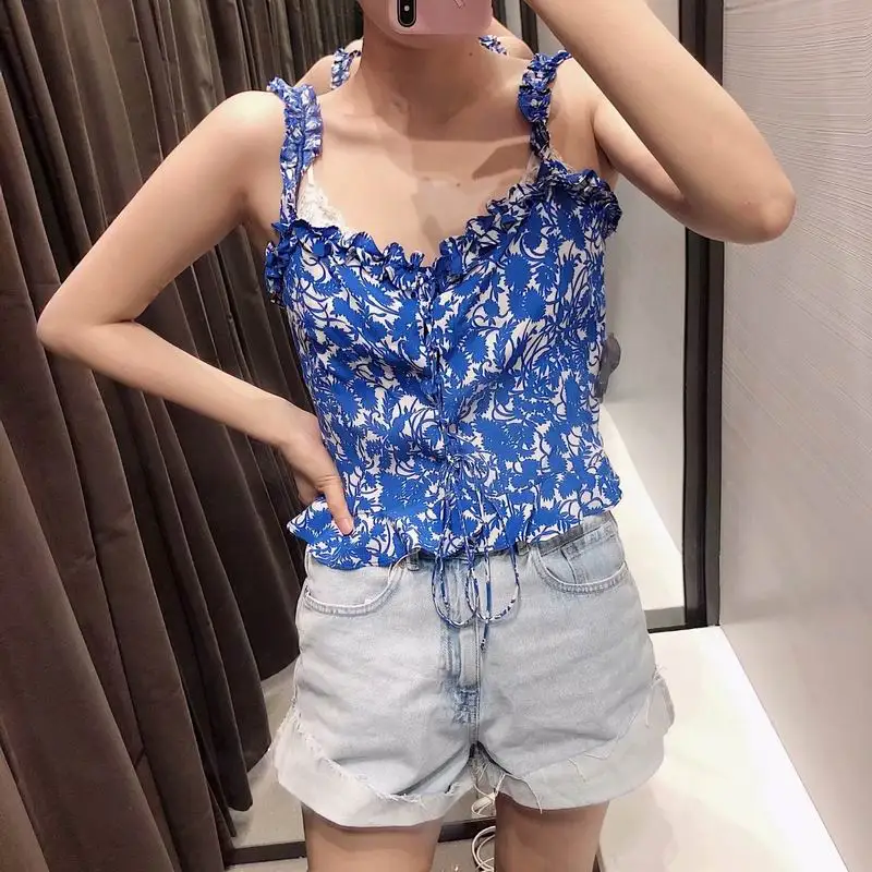 Женские комплекты Camis и Юбки Лето 2019 Новая мода кроп Топы низ угловая Длина
