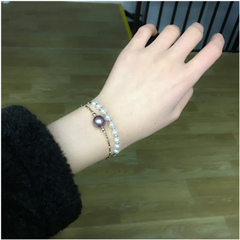 11mm Black Pearls 5-6mm White Freshwater Bracelet Adjustable Sterling Silver Pearl Jewelry Affordable Size | Украшения и