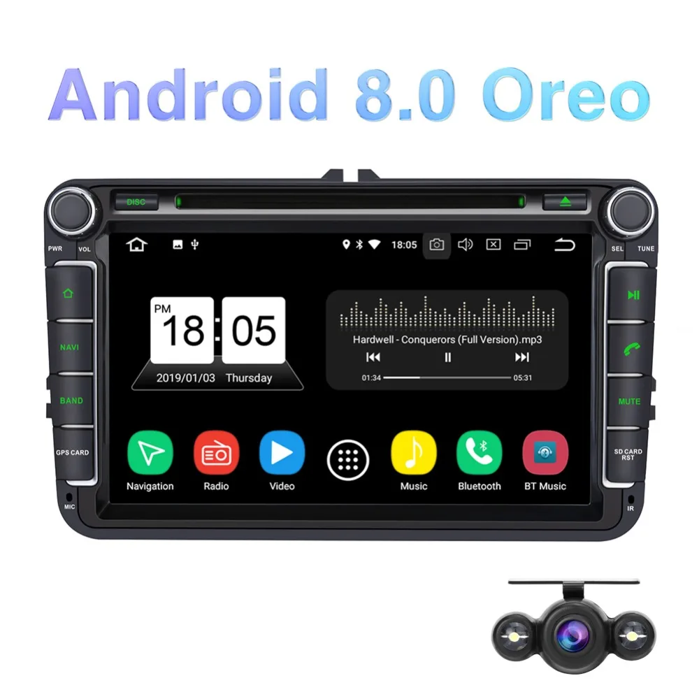 Тыква 2 Din 8 дюймов Android 0 автомобильный DVD плеер GPS навигация Восьмиядерный 4 Гб RAM