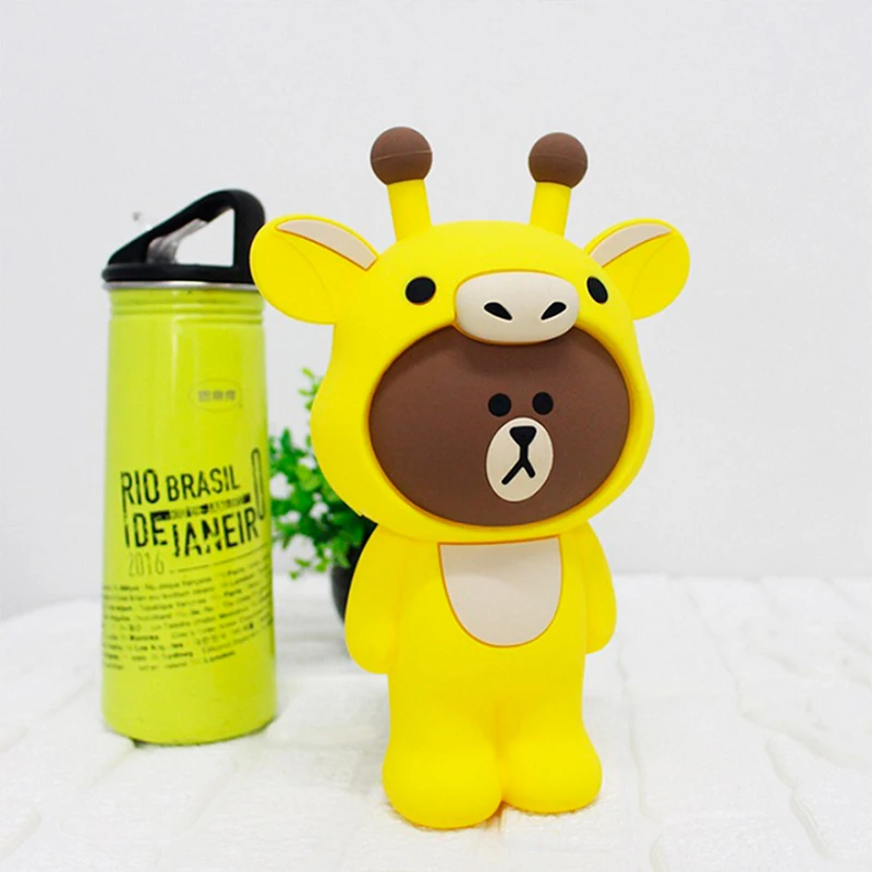 Креативный милый силиконовый пенал для карандашей DIY игрушки Kawaii канцелярские принадлежности мультфильм детский чехол для карандашей коричневый Медведь Кролик коала фигурка