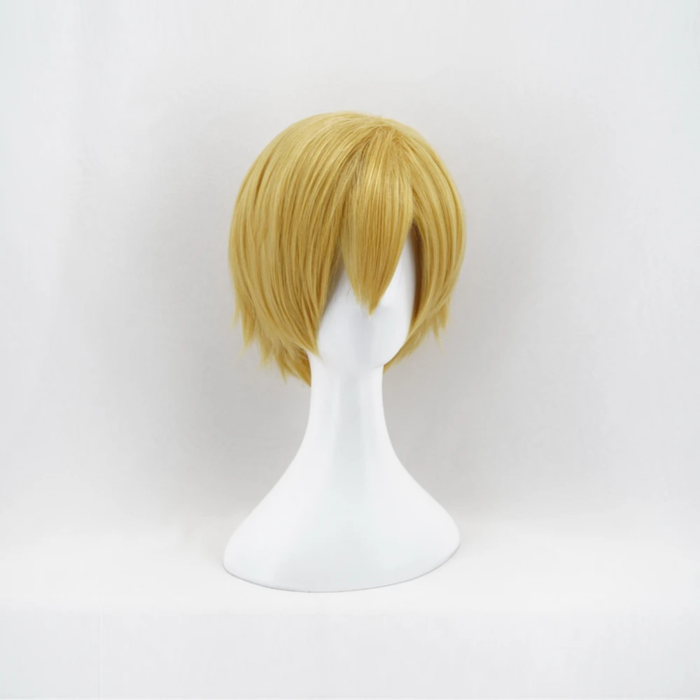 С героями из мультфильма Мой герой Monoma Neito короткий золотой парик Косплэй костюм