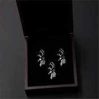 wkoud 20pcs silver color elks glamour earring bracelet diy fashion jewelry alloy pendants a909