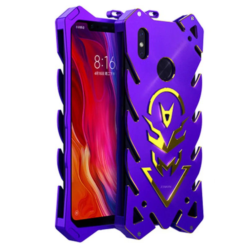 Сверхпрочный армированный чехол для Xiaomi 8 Роскошный Металлический Алюминиевый