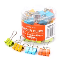 40pcslot mg 19mm colorful metal binder clips paper clip office stationery binding supplies abs92797