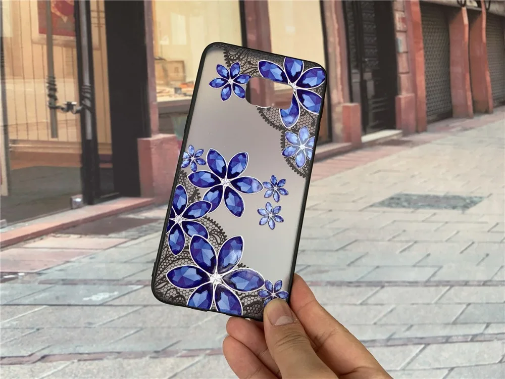 For Samsung Galaxy S6 Edge Plus Case TPU Color Lace Flower Drill Back Cover | Мобильные телефоны и аксессуары
