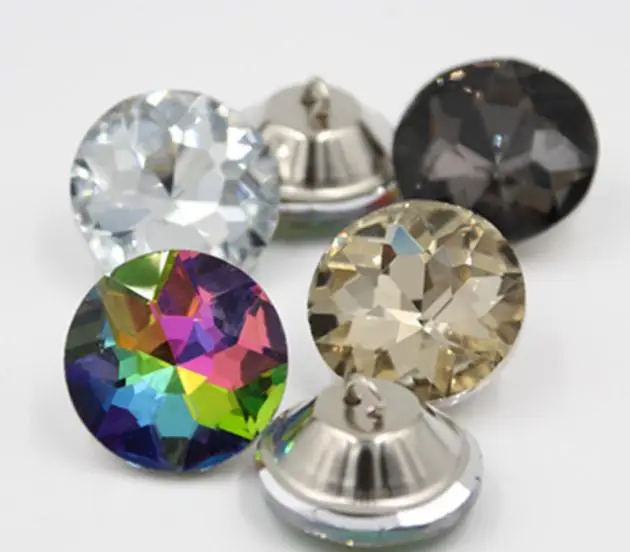

5size 500pcs 3 color Crystal Glass Buttons Sofa Industry Decoration Fileds Soft Crystal Button KTV Wall Decorative Buckle