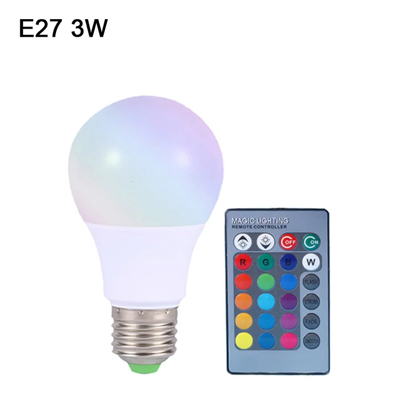 RGB E27 3W 110 В 220 В E27 RGB светодиодный светильник 5 Вт 10 Вт 15 Вт RGB лампада сменная цветная светодиодная лампа RGBW с ИК-пультом дистанционного управления+ режим памяти - Испускаемый цвет: RGB E27 3W