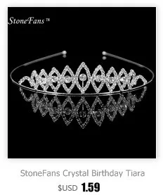 Stonefans Обувь для девочек дети тиара и корона Кристалл новобрачных повязка зажим для волос для внучки Jewelry подарки Женские аксессуары для волос Hairwear