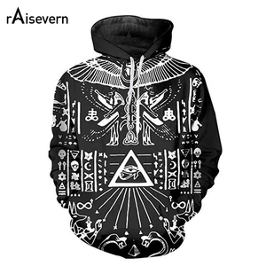 Толстовка Raisevern с капюшоном Фараона в стиле Харадзюку, уличная одежда в стиле панк, худи, свитшоты с длинным рукавом, спортивные костюмы с капюшоном, Прямая поставка