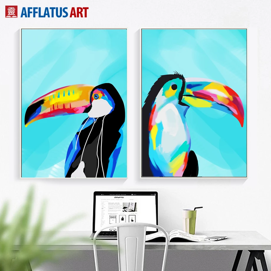 Toucans настенная живопись на холсте постеры и принты скандинавский постер