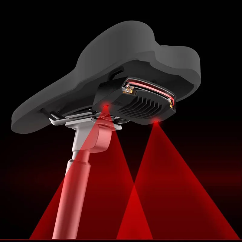 Лазерный велосипедный задний светильник GIYO с зарядкой от USB, светодиодный велосипедный задний светильник, 85 люмен, красный фонарь, светильник-вспышка для велосипеда, светильник
