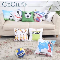 football throw pillow covers print soccer souvenirs sofa car 45x45 cushion cover home decor cojines para sala