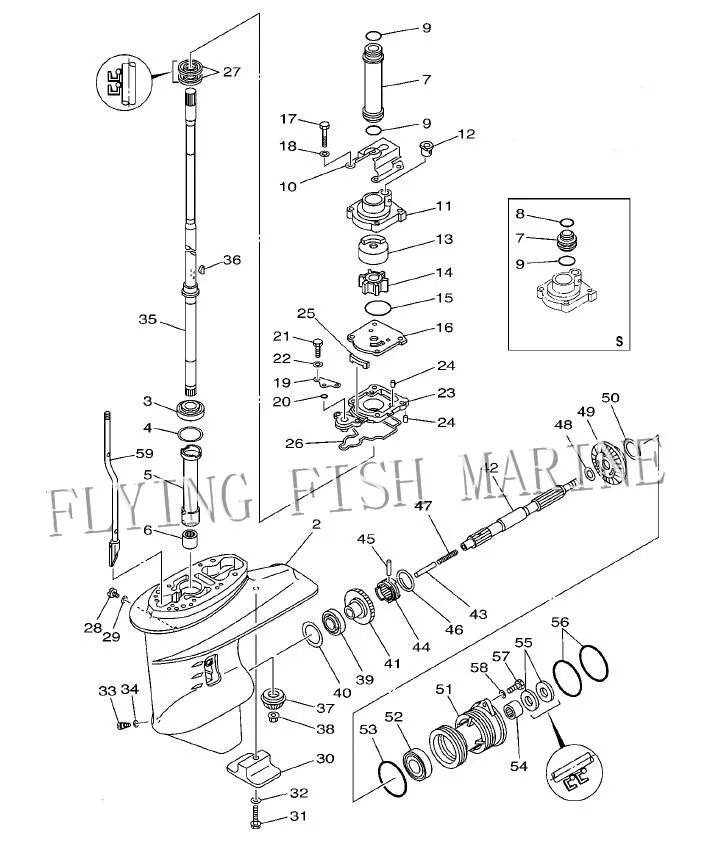 Лодочный мотор 61N 45551 00 Pinion & 45571 Reverse 45560 10 передний редуктор для Yamaha F25 E25B E30H 25B 30H|boat
