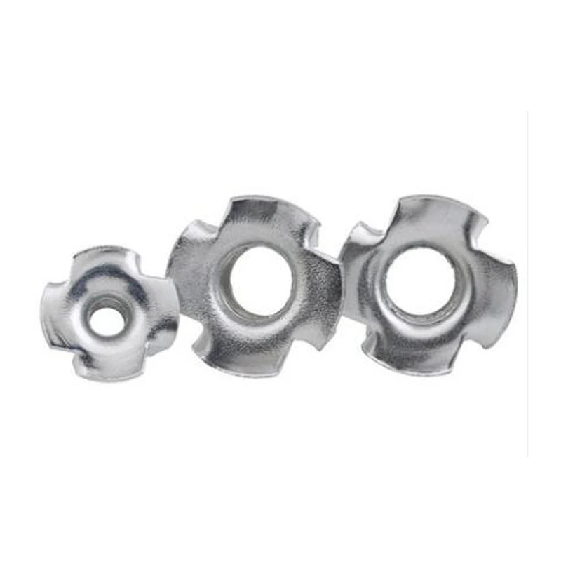 

M4 M5 M6 M8 M10 T Nuts Four Claw Female Furniture Nuts Captive T Pronged Tee Blind Nuts Steel Zinc Plated