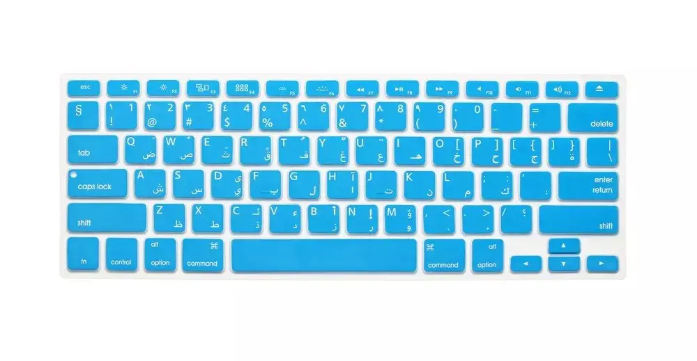 sky blue США силиконовая клавиатура чехол пленка для MacBook Air Pro 13 15 17 арабские наклейки клавиатуры для Mac book Air 13" - Цвет: sky blue