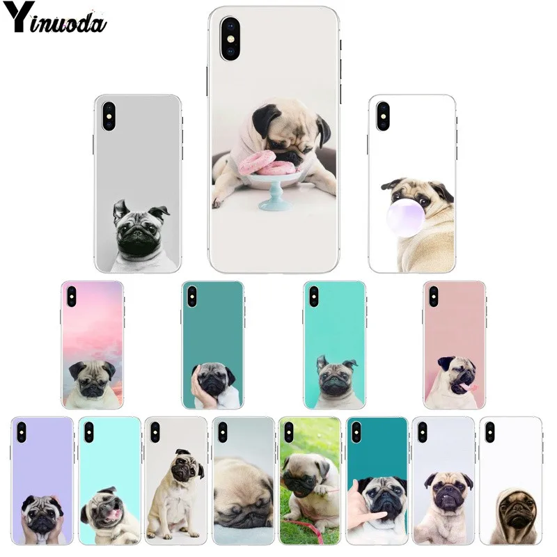 Yinuoda животное милый мопса красочные милые аксессуары для телефона чехол iPhone X XS MAX