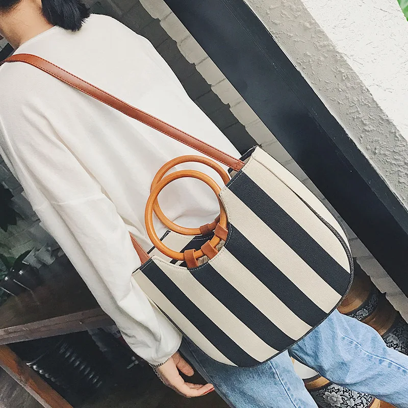 Adiyate Полосатый соломы SAC De Plage Бич известный сцепления бренд Bamboo Сумки бамбук