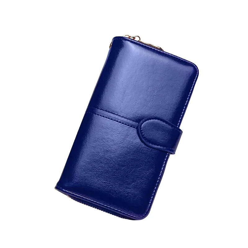 Брендовый клатч longmiao из масляной вощеной кожи на молнии кошелек Женский Длинный