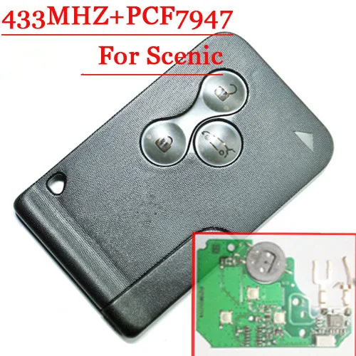 

Excellent Quality 3 Button replacement Remote Smart Card with pcf7947 chip For R-enault Scenic free shipping (1pcs/lot)