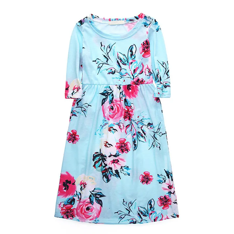 LCJJMMO Girls Long Sleeve Dress 2018 Autumn Floral Kids Princess For Party Dresses Cotton Children Clothes 80-140cm | Детская одежда и