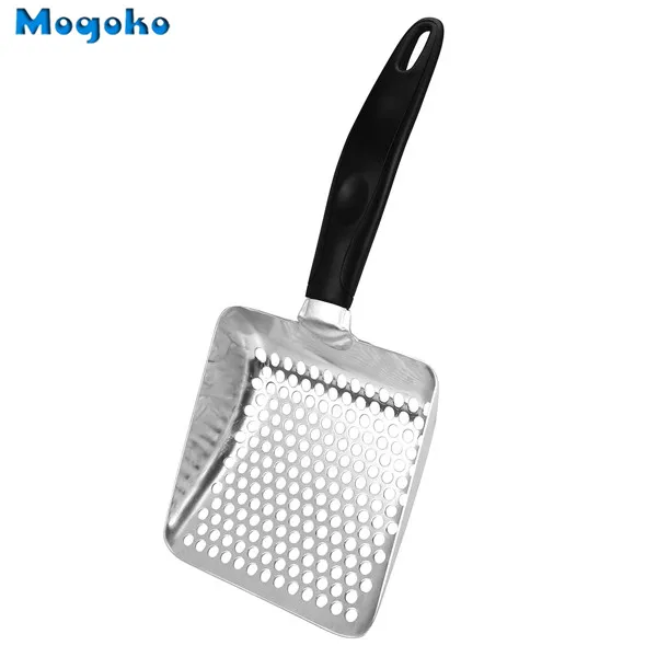 Mogoko 1 шт., новинка, металлическая Полезная Лопата для кошачьего туалета, Песочная Лопата для домашних животных, артефакт, товары для собак из нержавеющей стали, металлические совок для уборки, совок - Цвет: 1x Black Handle