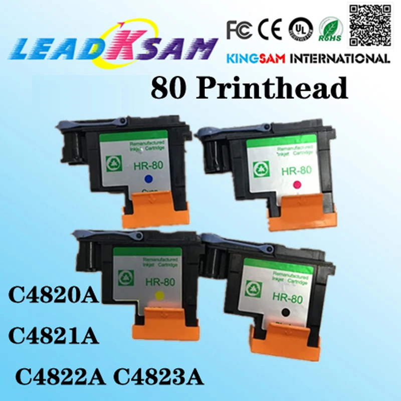 1 комплект 80 C4820A C4821A C4822A C4823A совместимая Печатающая головка для HP80 принтера Designjet