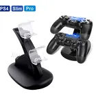 Для Sony PS4 Play Station 4 PS4 ProPs4 Сельма контроллер двойной геймпад Зарядное устройство 2LED зарядка через USB док-станция PS4 принадлежность для игр