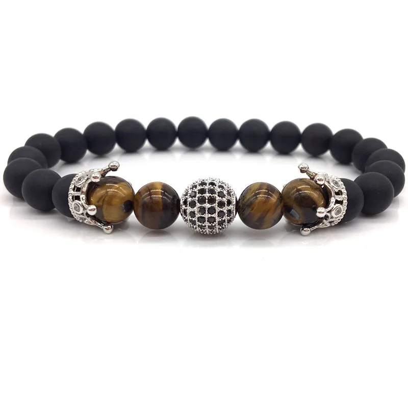 Classic Crown Men Bracelet 2020 New Fashion Stone Beaded Charm Ball For Jewelry Gift | Украшения и аксессуары
