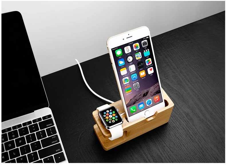 Бамбуковый Чехол для IPhone6 часы Apple 7 поколения кронштейн основание apple Watch чехол