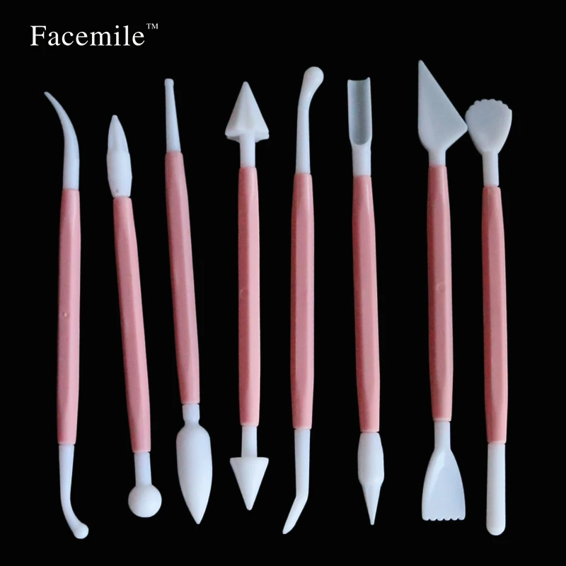 8 шт. розовая скульптура двойной сахар моделирование резак гладкая глина форма