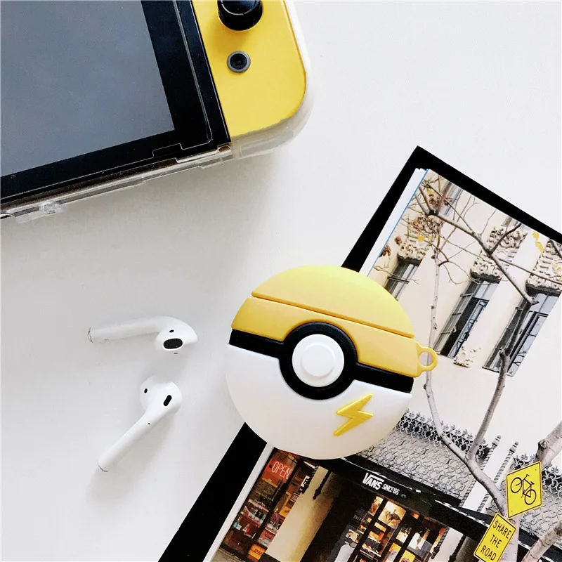 Коричневый Прекрасный Pokemon Airpods Силикагель Чехол для Apple Bluetooth-гарнитура Зарядка Box Новые аксессуары против падения пыли - Цвет: Коричневый