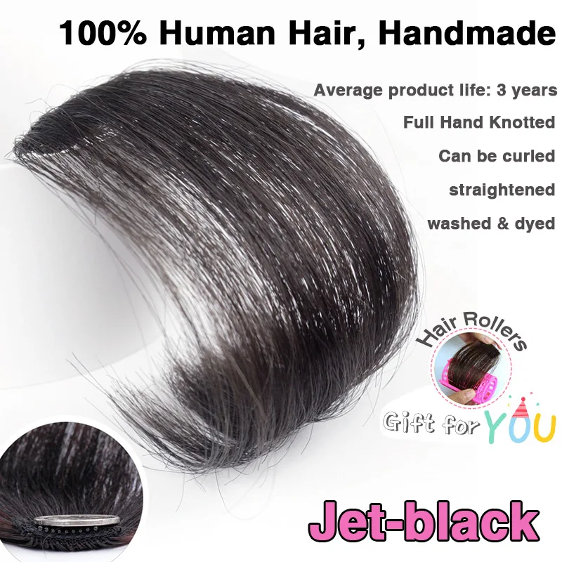 Human hair-JB Волос SW поддельные тупые удары мини Волосы на клипсах синтетические бахрома легко природных Накладные парики для Для женщин - Цвет: Human hair-JB