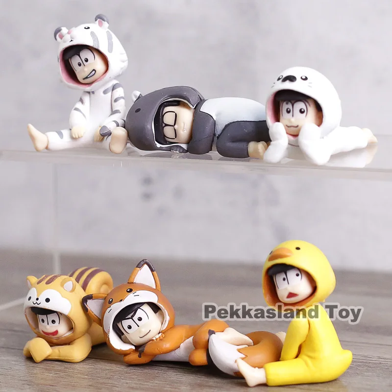 6 шт. Мультяшные мини креативные Аниме фигурки Osomatsu San ночная рубашка версия