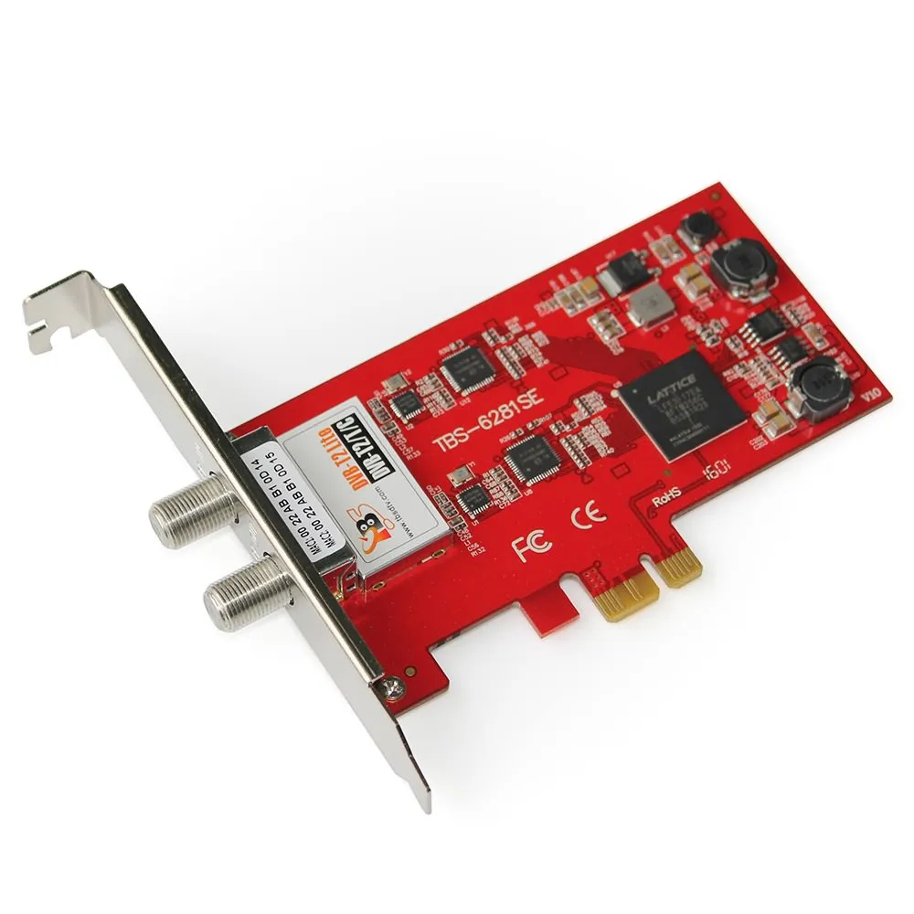 Двойной тюнер TBS6281SE/T/C PCIe Card наслаждайтесь FTA цифровым наземным/кабельным ТВ и