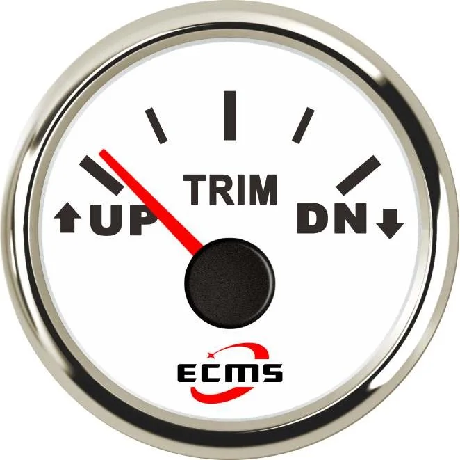 

Marine Boat Outboard Engine Trim Tilt Gauge 9-32V 0-190 Ohm UP-DN 52mm 2 Inch 316L Bezel Top