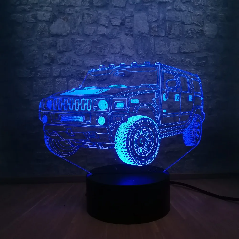 Новый 3D светодиодный светильник для автомобиля ночник иллюзия атмосфера 7 цветов