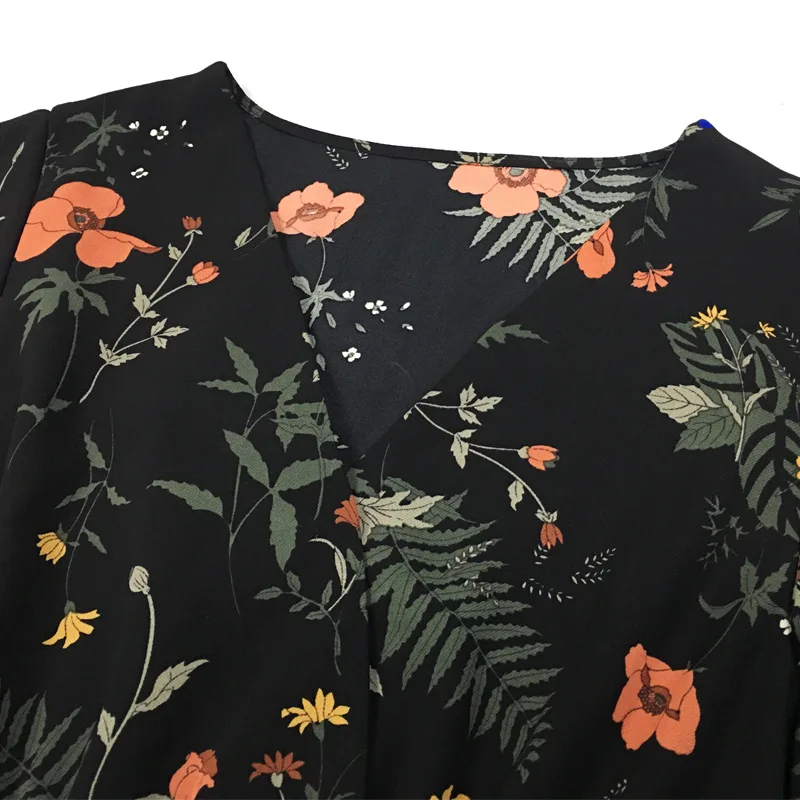 Женский шифоновый комбинезон JOGTUME свободный с цветочным принтом блузка и шорты