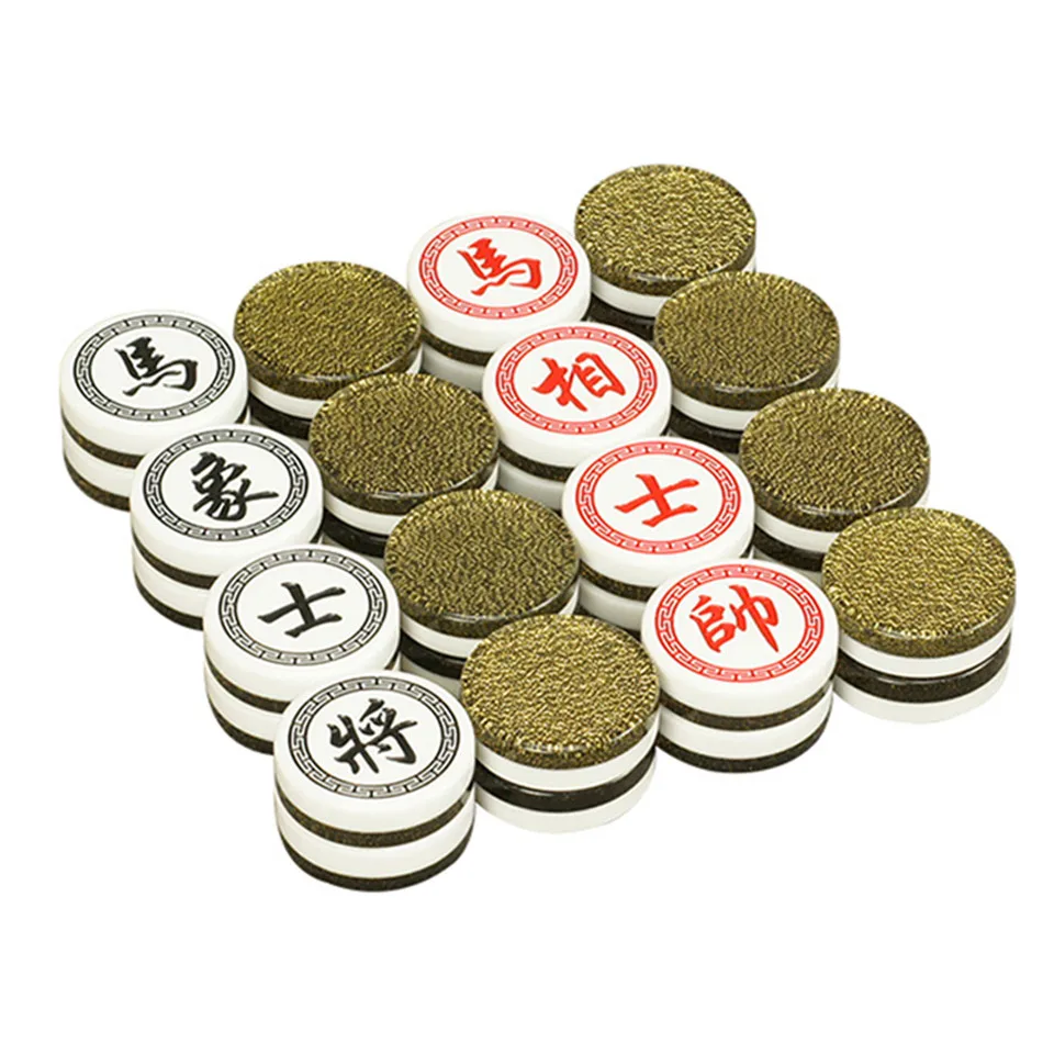 Chinese Chess Xiang Qi Wooden box Acrylic Pieces Diameter 35mm Folding PVC board 32Pcs/Set Puzzle Game Kids Gift BSTFAMLY C03 | Спорт и